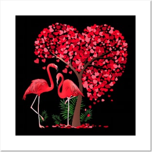 Funny Flamingo Bird Lover Flamingo Valentines Day Posters and Art